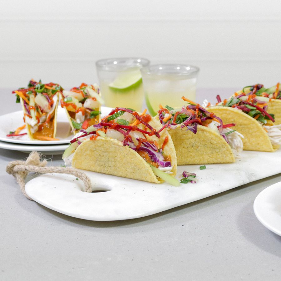 Thai Peanut Chicken Tacos Recipe Crockpot®