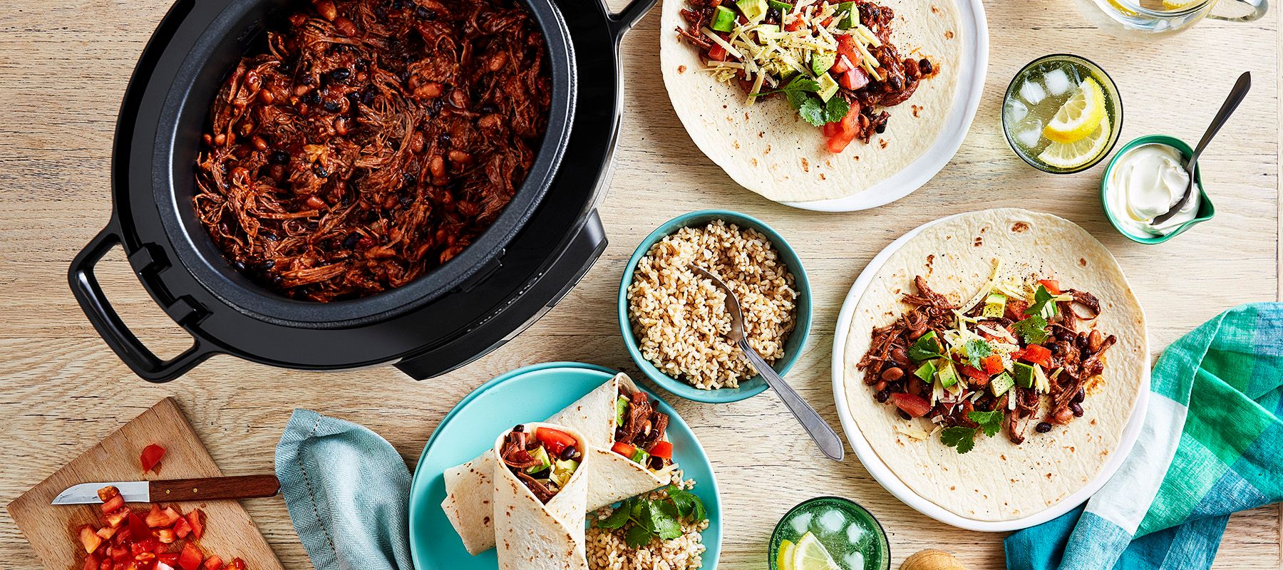 Mexican Pulled Beef Burritos Recipe Crockpot®